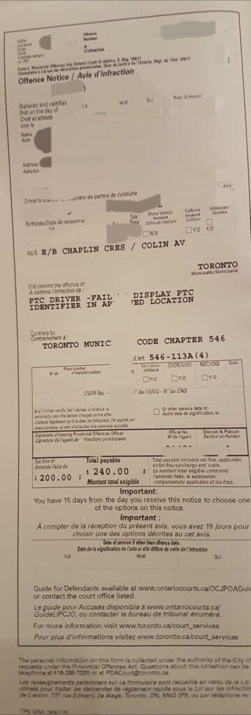TRAFFIC TICKET EXPERIENCE SHARING