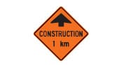 Construction work one kilometre ahead