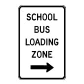 Marks a zone within which school buses load or unload passengers without using the red alternating lights and stop arm