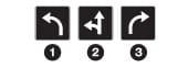 These signs above the road or on the pavement before an intersection tell drivers the direction they must travel