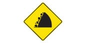 Watch for fallen rock and be prepared to avoid a collision